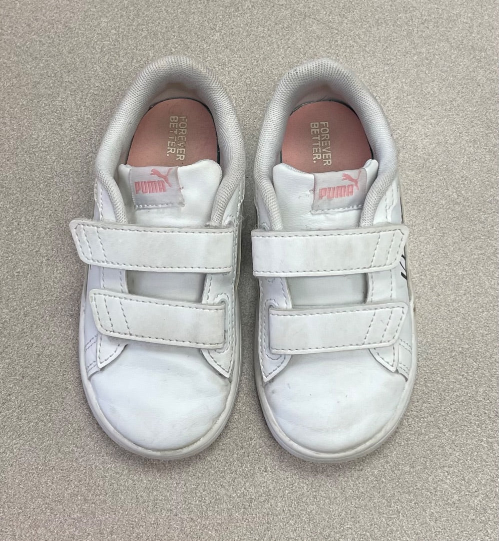 White Puma Velcro Shoes, 8T