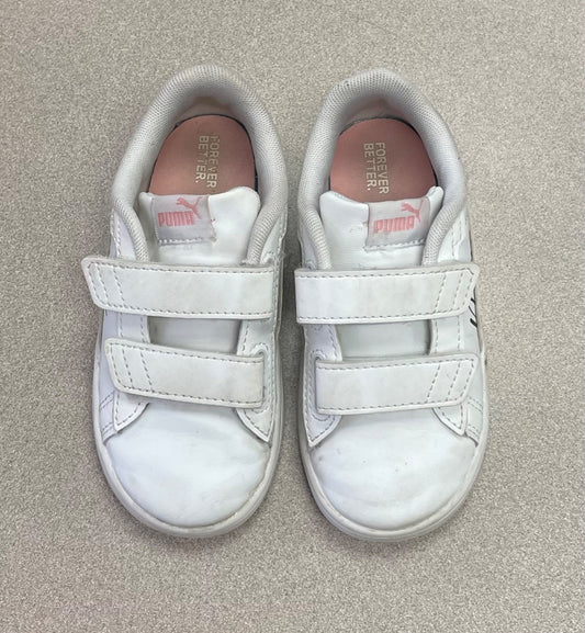 White Puma Velcro Shoes, 8T