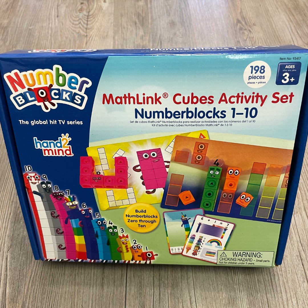 Multi Colour Number Blocks NEW Math Link Cubes Activity Set, 3Y+