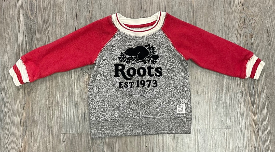 Red/Grey Roots Pullover Sweatshirt, 18-24M