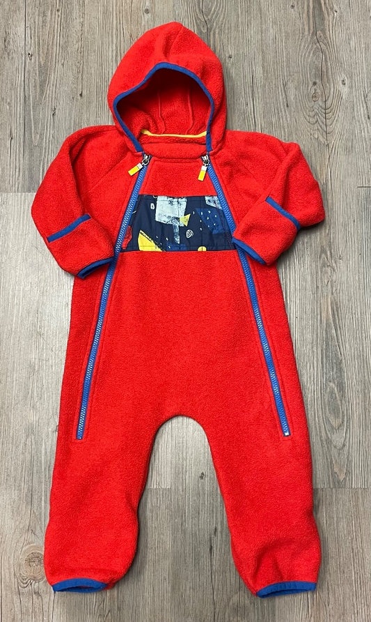 Red MEC Fleece Buntingsuit, 12M