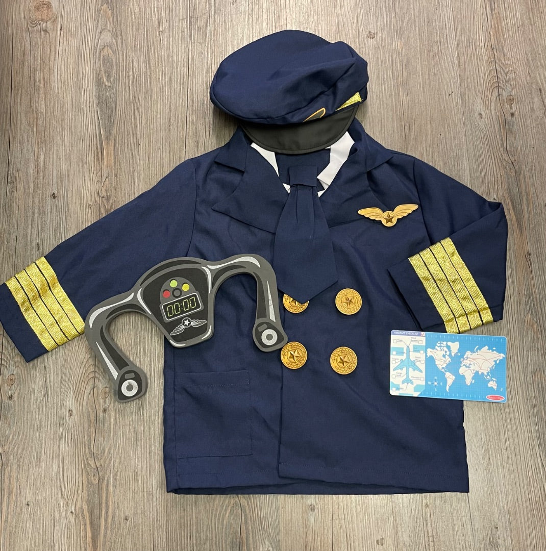 Navy Melissa And Doug Pilot Costume, 3-6Y
