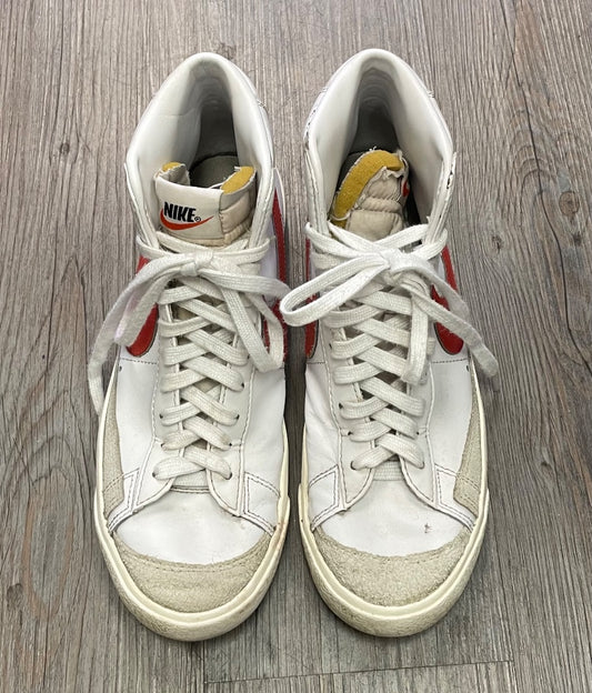 White with Red Nike Blazers, 9Y