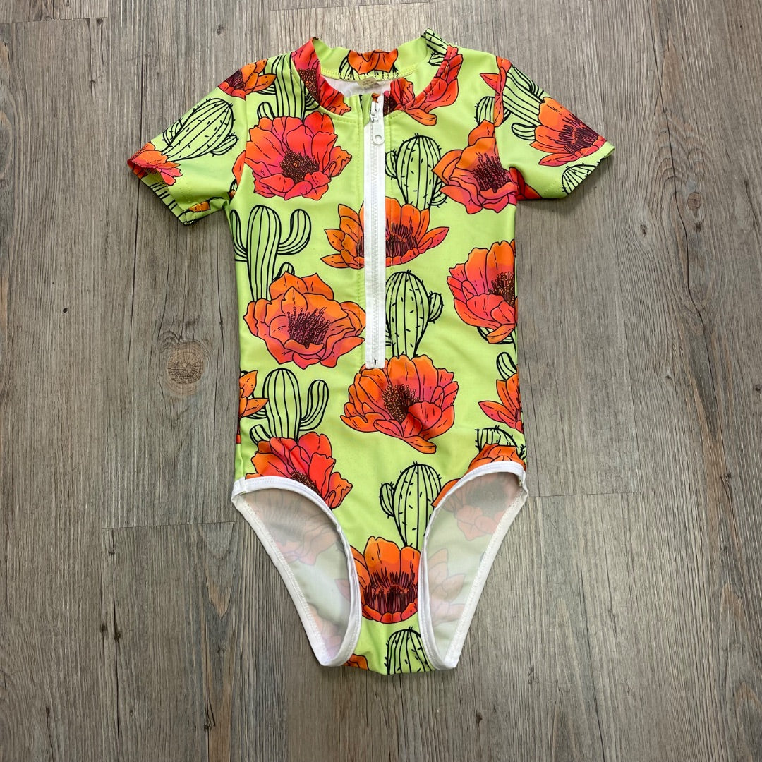 Floral Raspberry Republic Bathing Suit Onepiece, 3-5Y