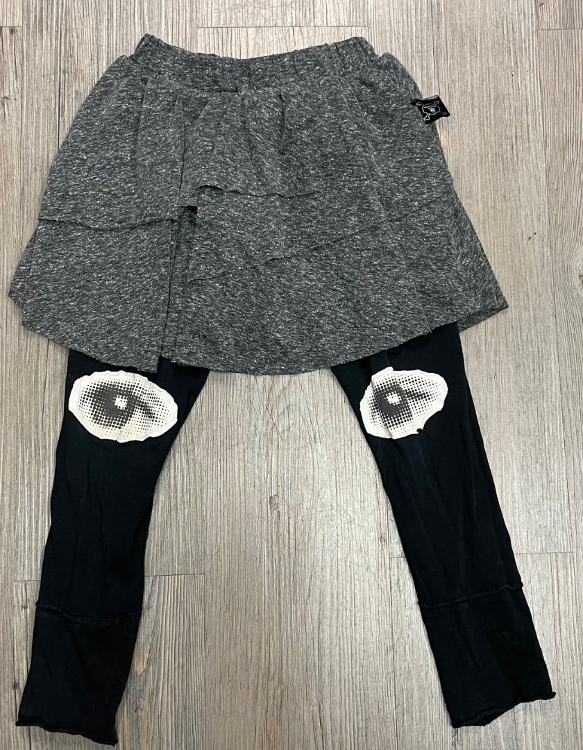 Grey/Black NUNUNU Skirt/Pants Combo, 4-5Y