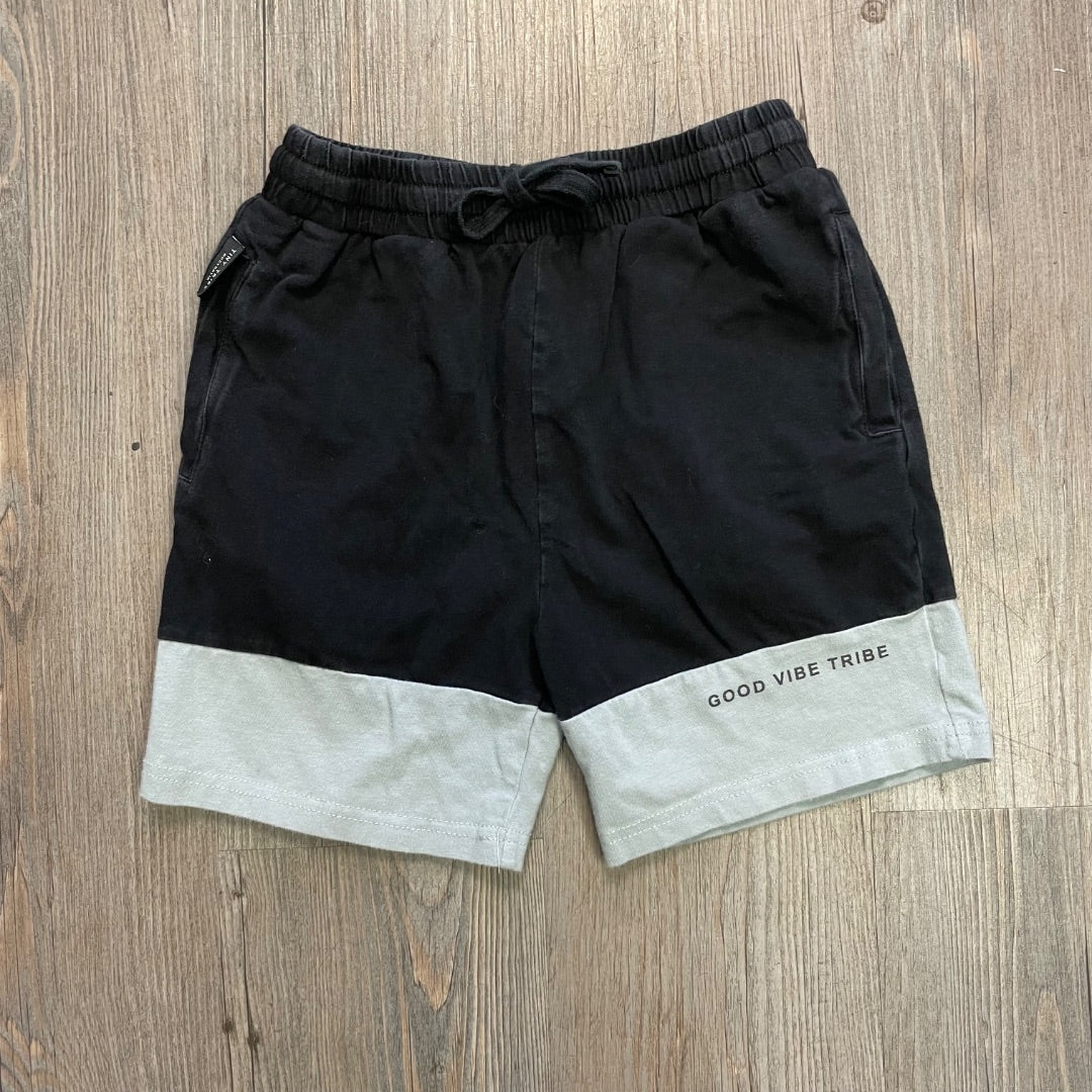 Black grey Tiny Tribe Draw String Shorts, 6Y