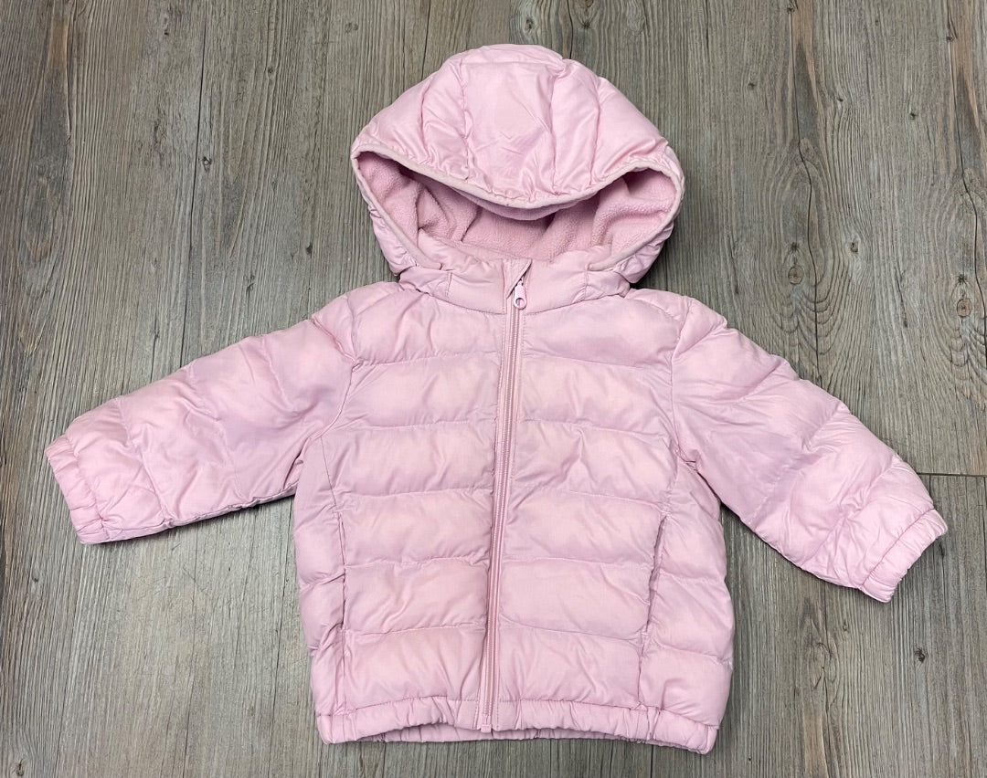 Pink Uniqlo Puffer Jacket, 12-18M