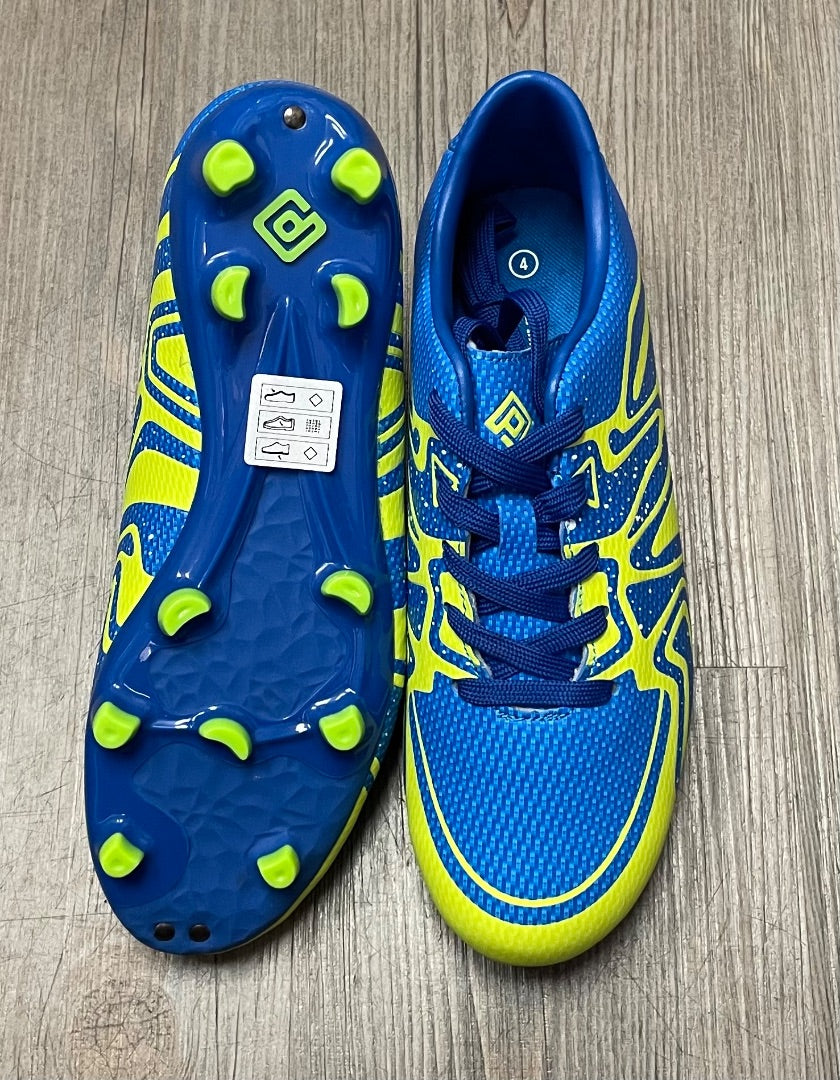 Blue/Lime Dream Pairs Soccer Cleats, 4Y
