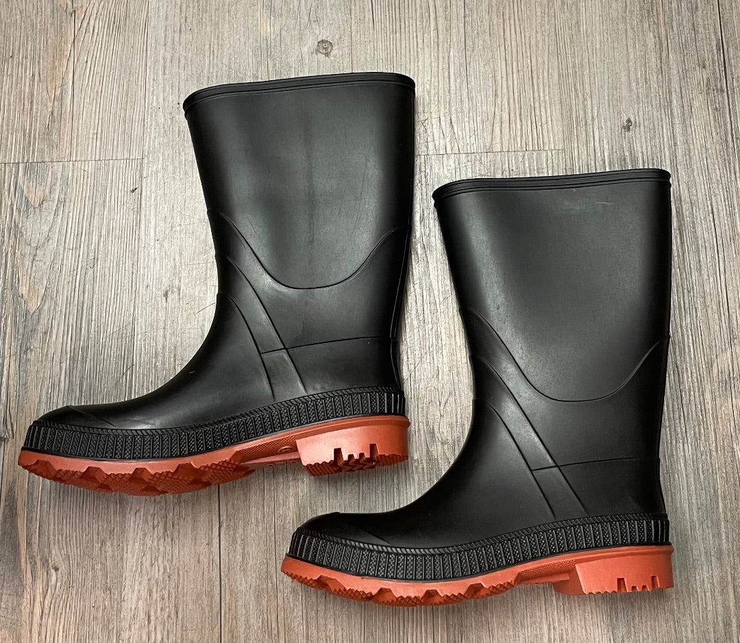 Black  Rain Boots, 3Y