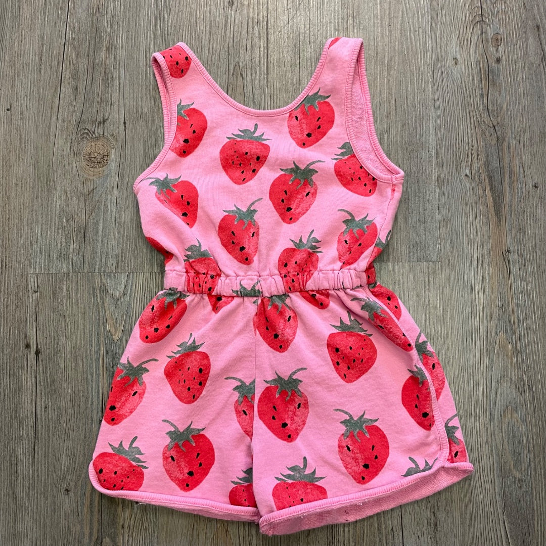 Strawberry Print Zara Romper, 4-5Y