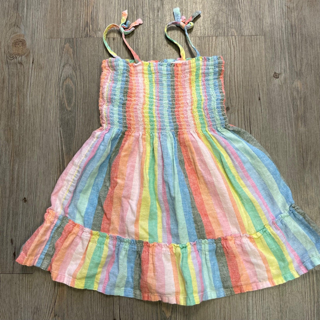 Rainbow Gap Stripe Dress, 5Y
