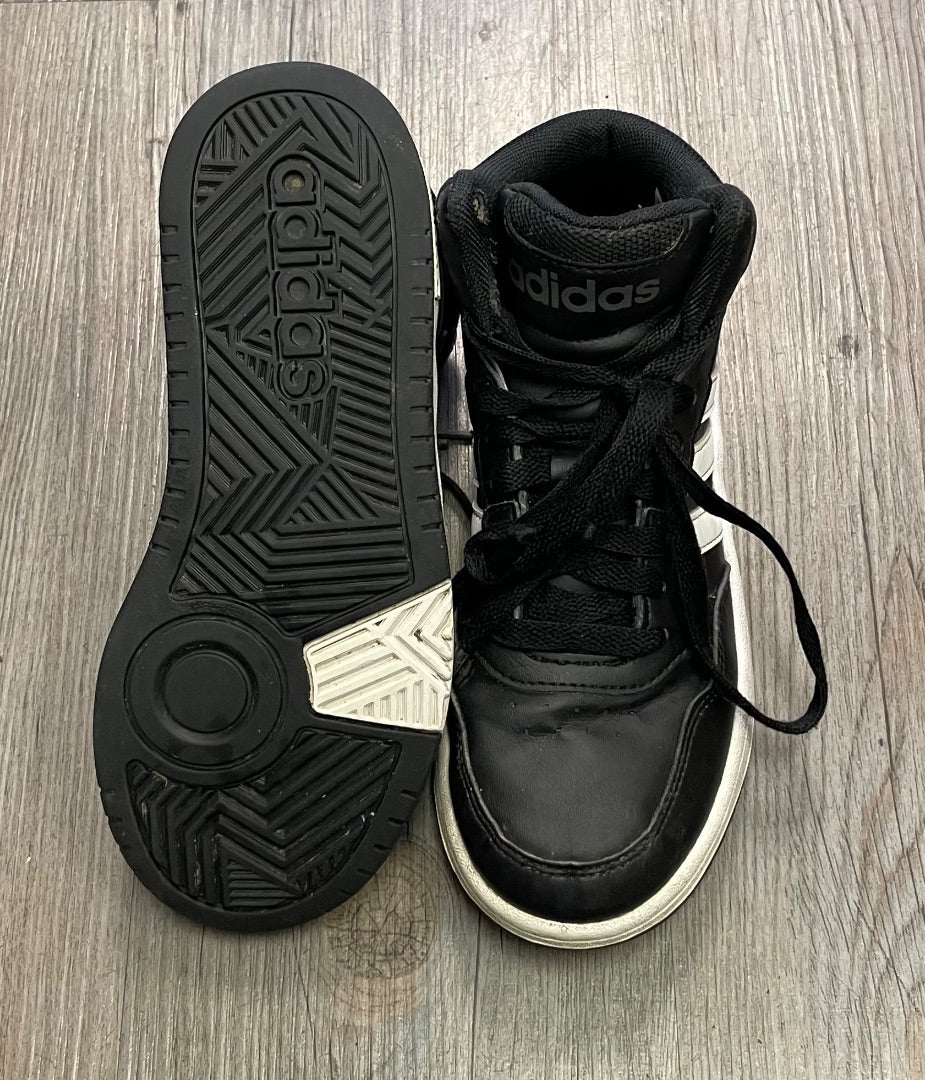 Black Adidas Hightop Shoes, 2Y
