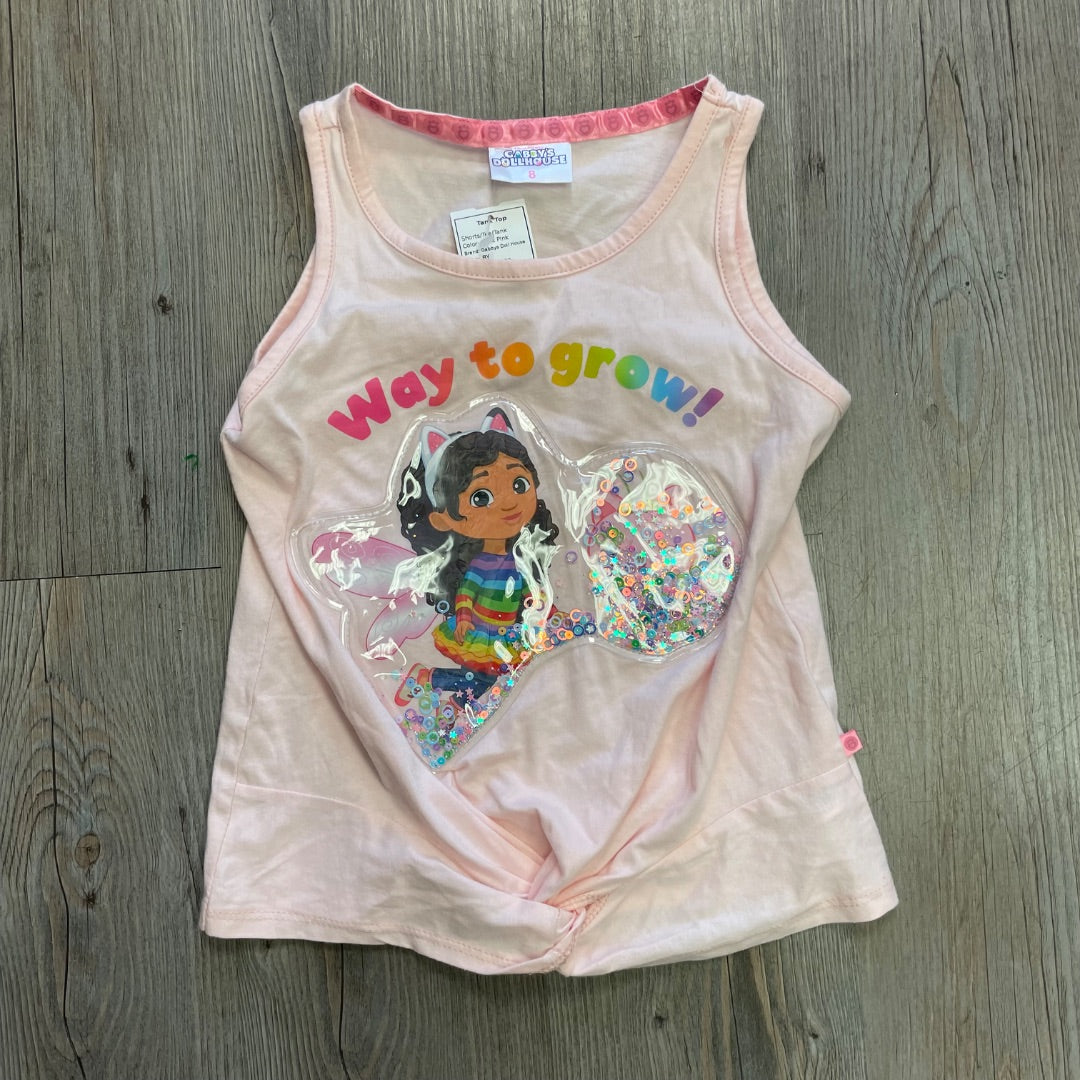 Light Pink Gabbys Doll House Tank Top, 8Y