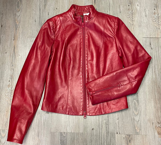 Red Danier Leather Jacket, XS/TP Ladies
