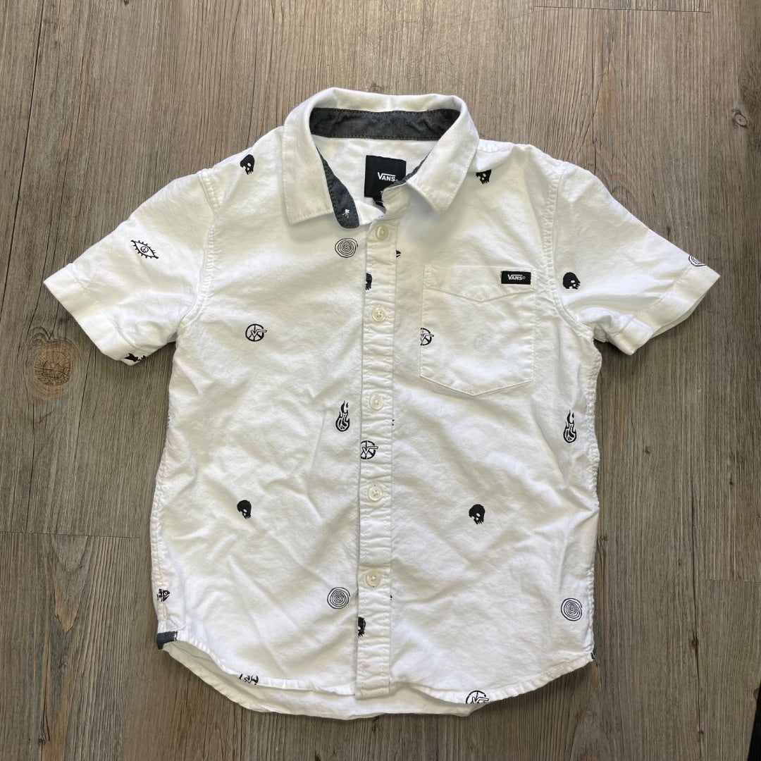 White Vans SSL Shirt, 7Y