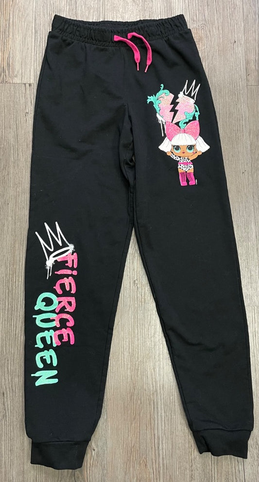 Black LOL Jogger Pants, 10-12Y