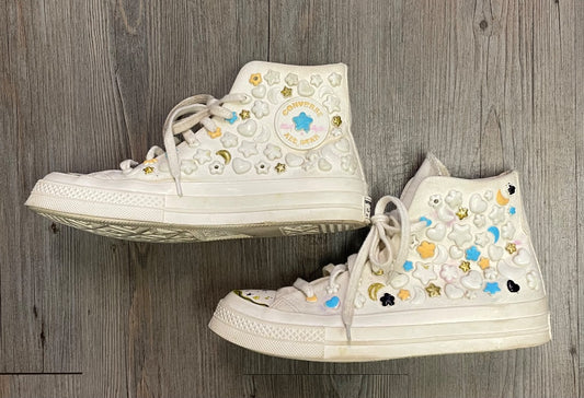 Ivory Converse Chuck Taylor Hightop Shoes, 9.5Y Ladies