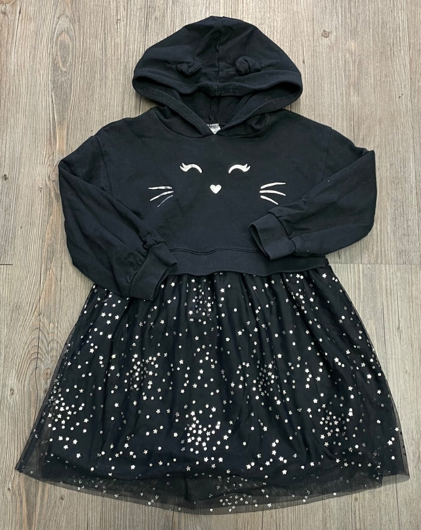 Black Carters LS Hooded Dress, 5Y