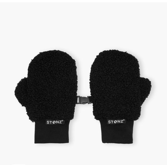 Black Stonz Fleece Mitts for Kids, 2-4Y