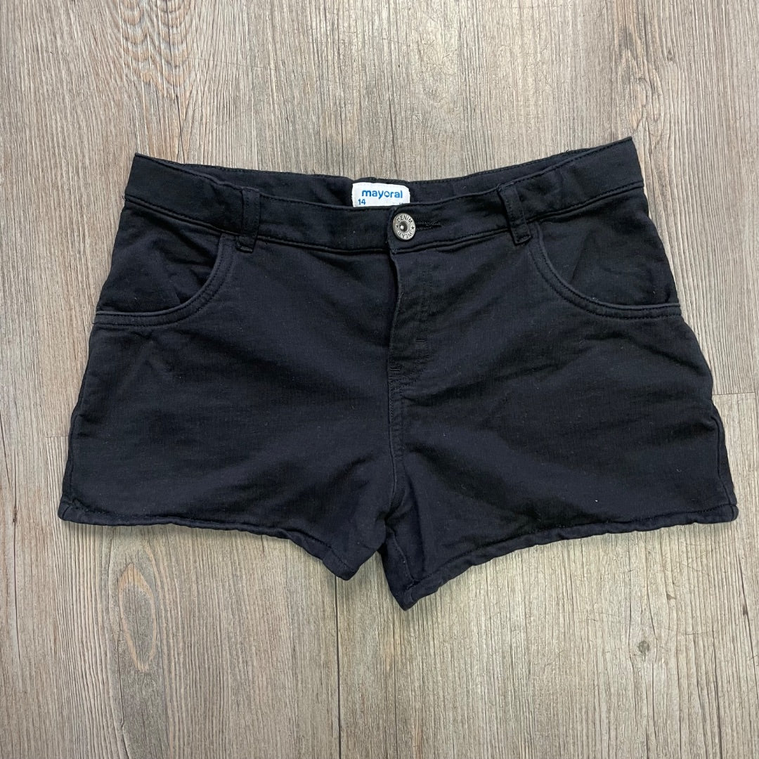 Black Mayoral Soft Denim Shorts, 14Y
