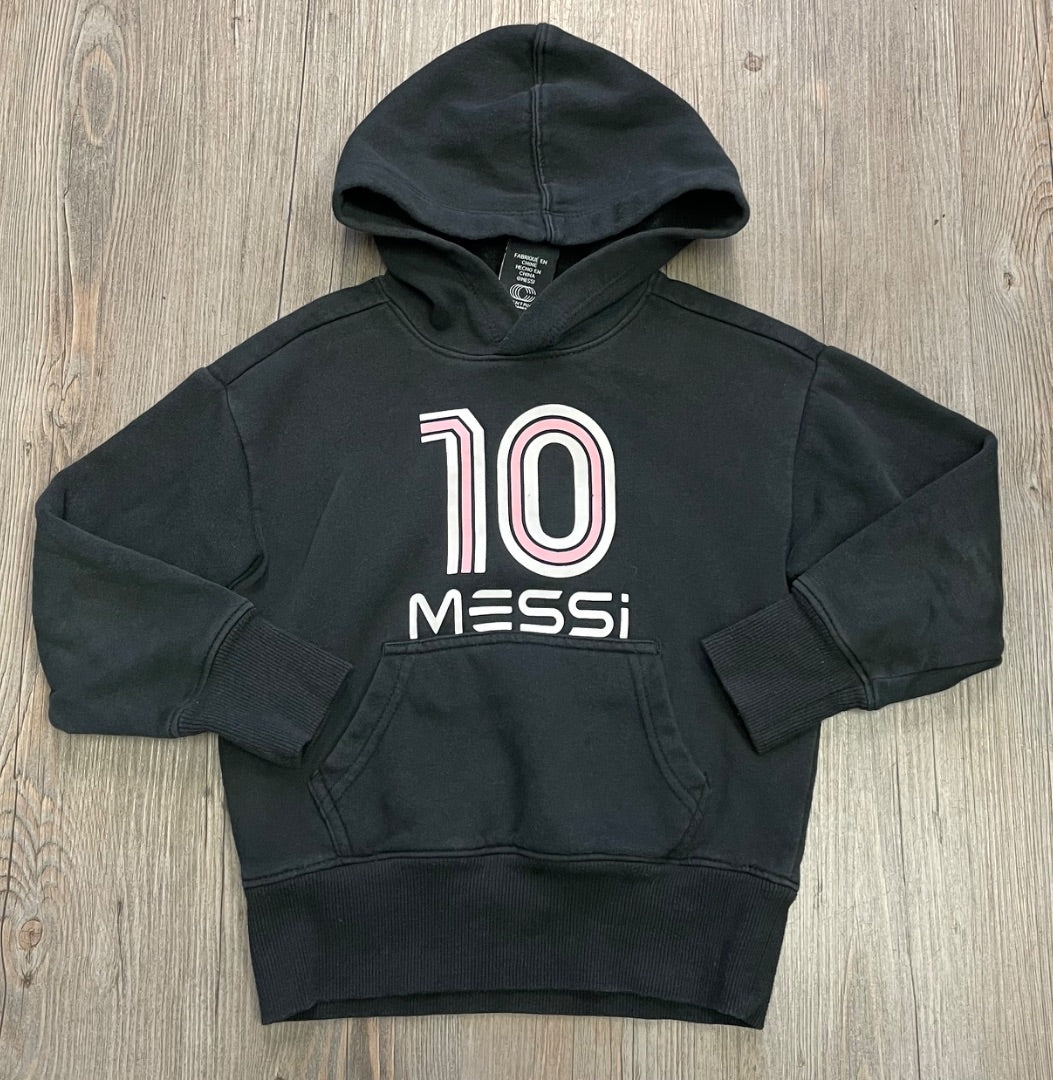Black Messi Collection Pullover Hoodie, 4-6Y