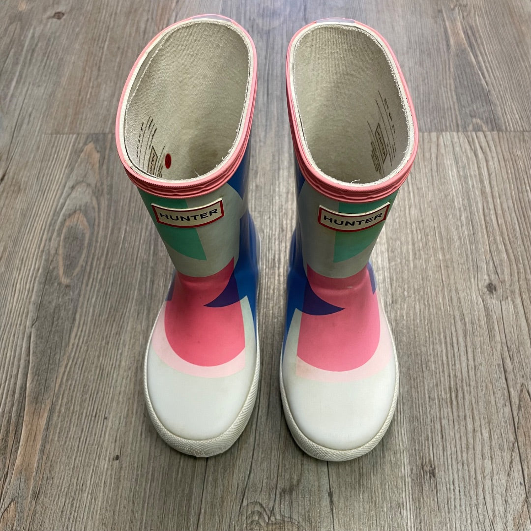 Multi Colour Hunter Rain Boots, 9T