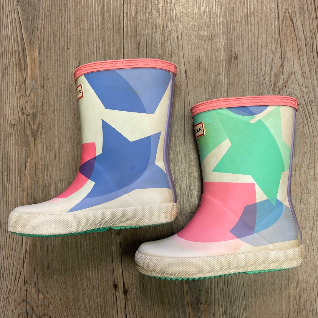 Multi Colour Hunter Rain Boots, 9T