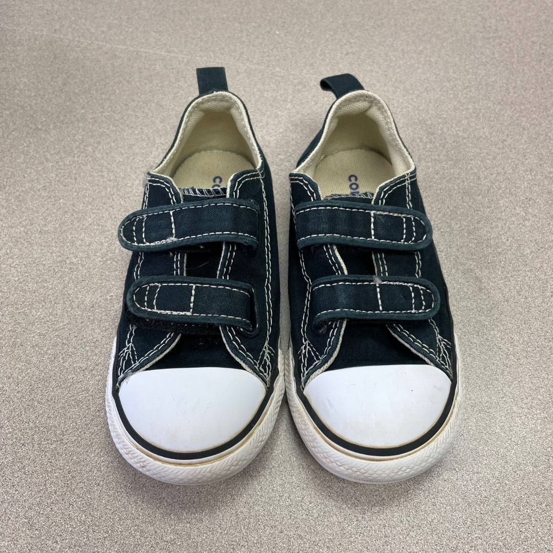 Black Converse Velcro Shoes, 9T