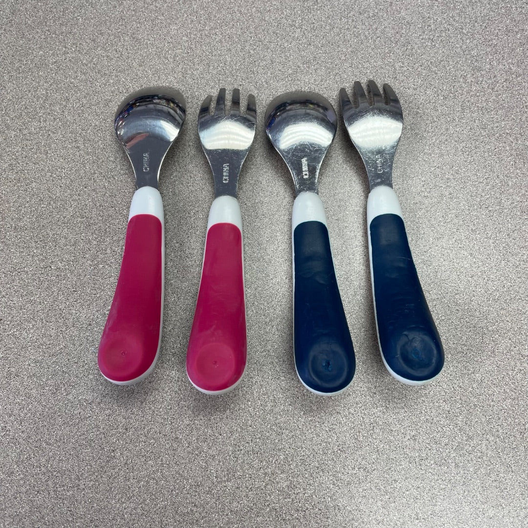 Pink Navy OXO 2 Sets Kids Spoon Set, pre-owned