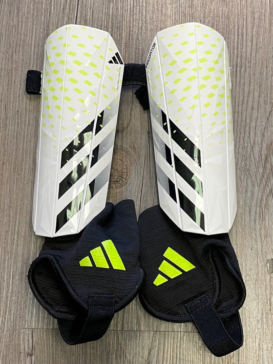 White Adidas Shin Guards, Medium