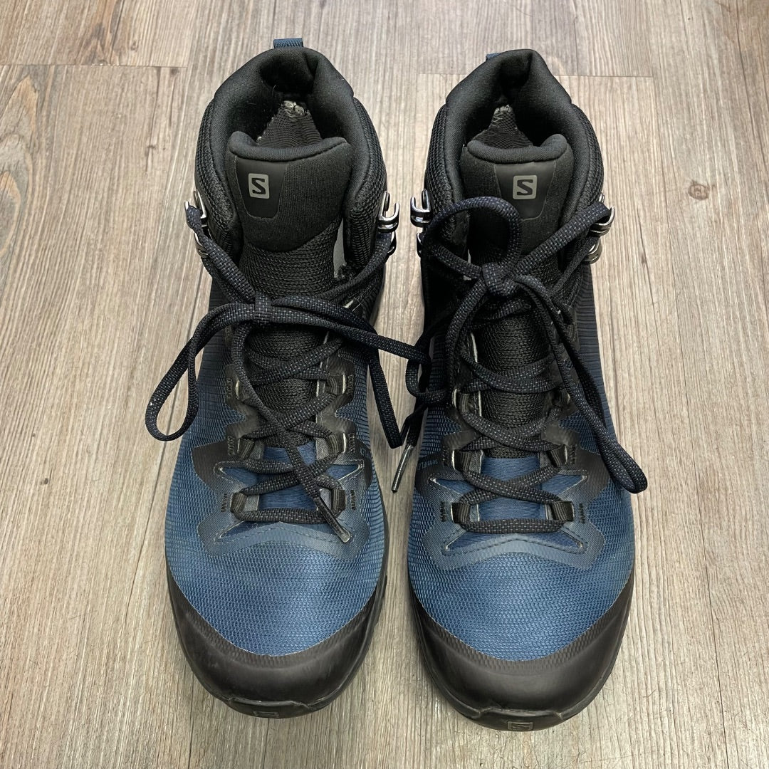 Navy Salomon Hiking Shoes, 9Y Adult
