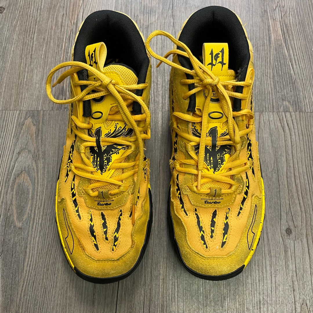 Yellow Puma Lace Up Melo Porsche Shoes, 8.5YAdult