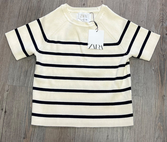 Stripe Black/Ivory Zara Knit Top SSL, 11-12Y