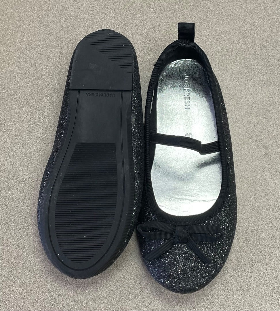Glitter Black Joe Fresh Flat Shoes, 10T