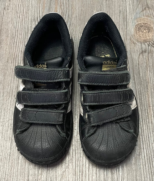 Black Adidas Velcro Shoes, 11Y