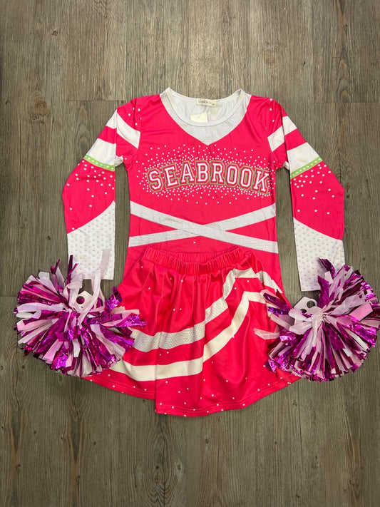 Fuchsia  Cheerleader Costume, 10Y