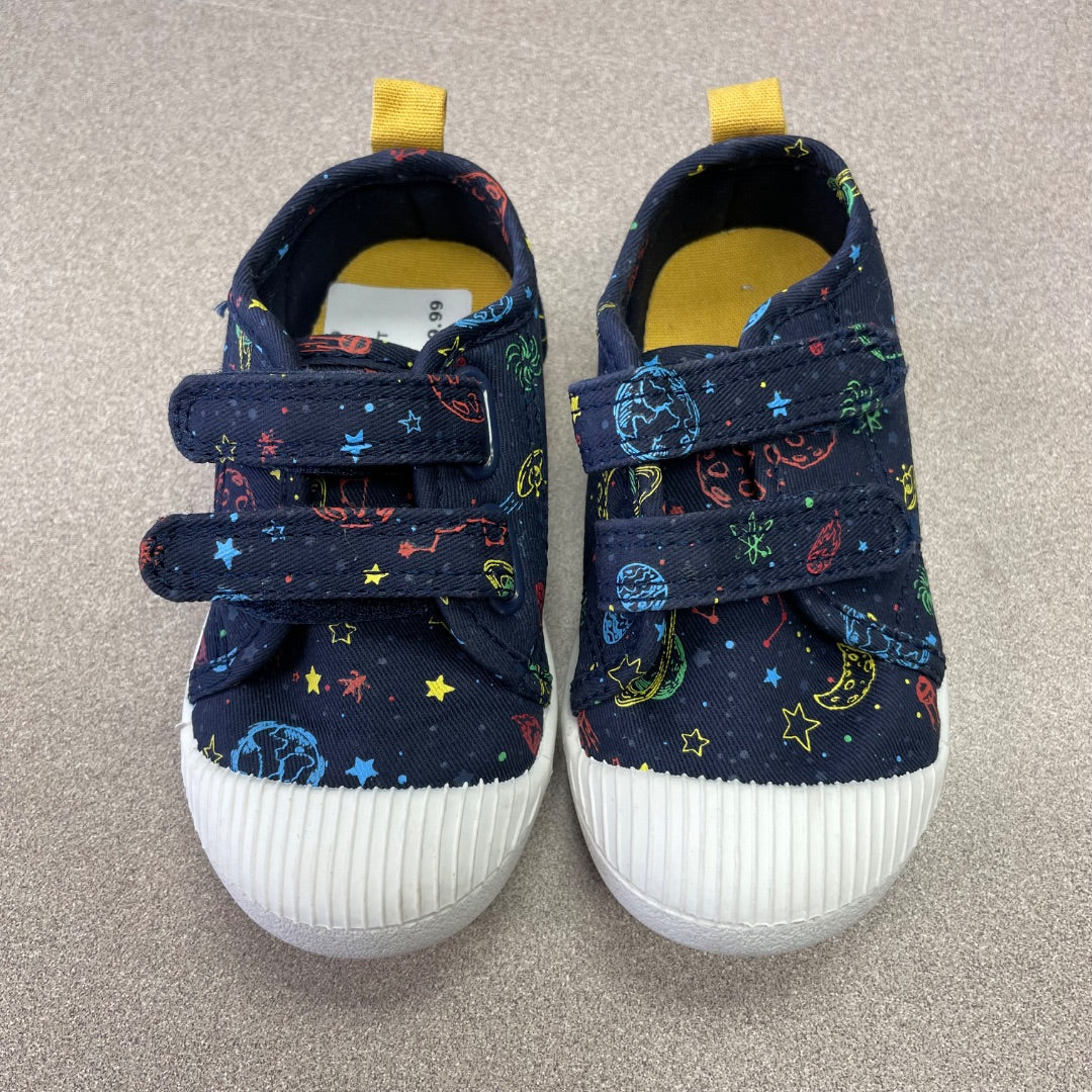 Multi Colour  Velcro Shoes, 7T