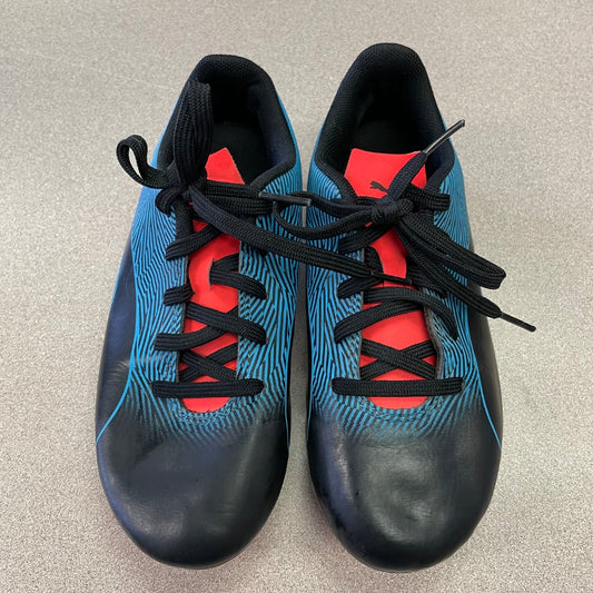 Blue Black Puma Soccer Cleats, 2Y