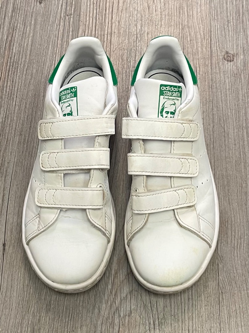 White Adidas Velcro Shoes, 2Y