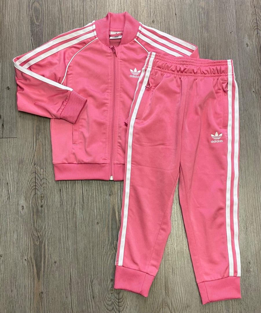 Pink Adidas Track Suit Set, 5Y
