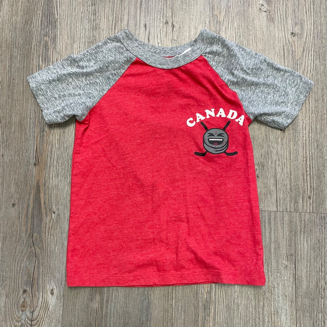 Red Grey Oshkosh Canada T-Shirt, 4-5Y