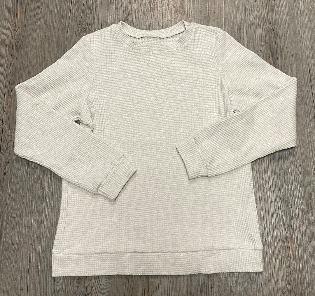 Ivory  Waffle Pullover, 10Y
