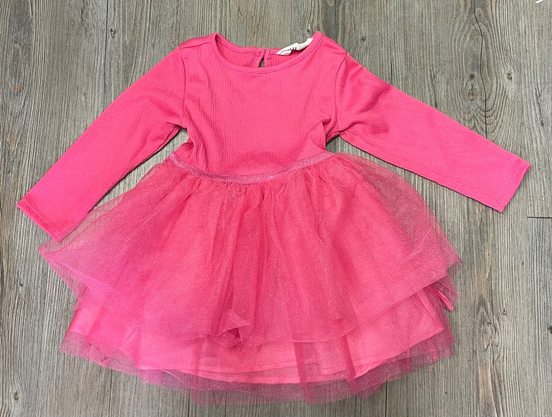Pink H&M LS Dress, 2Y