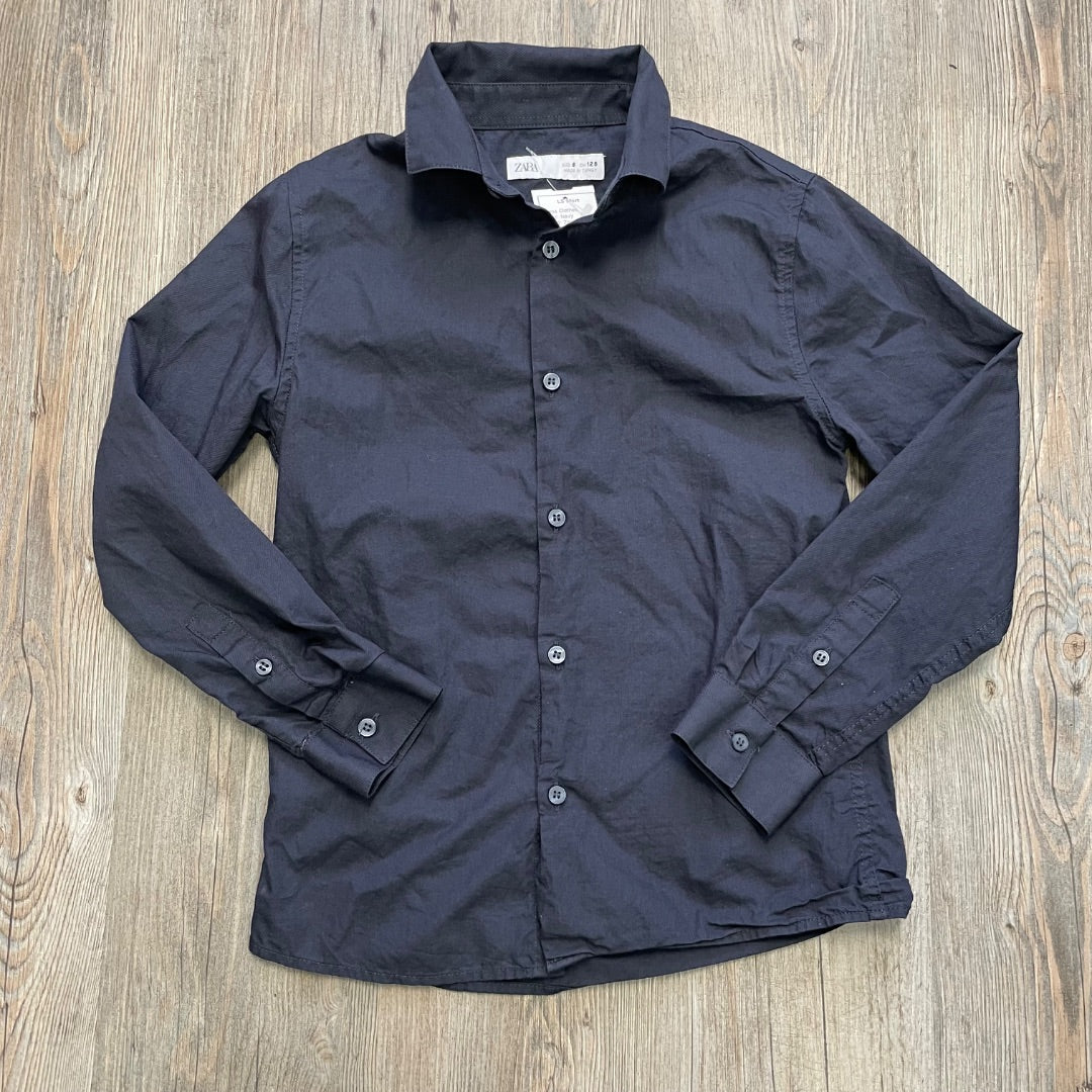 Navy Zara LS Shirt, 8Y