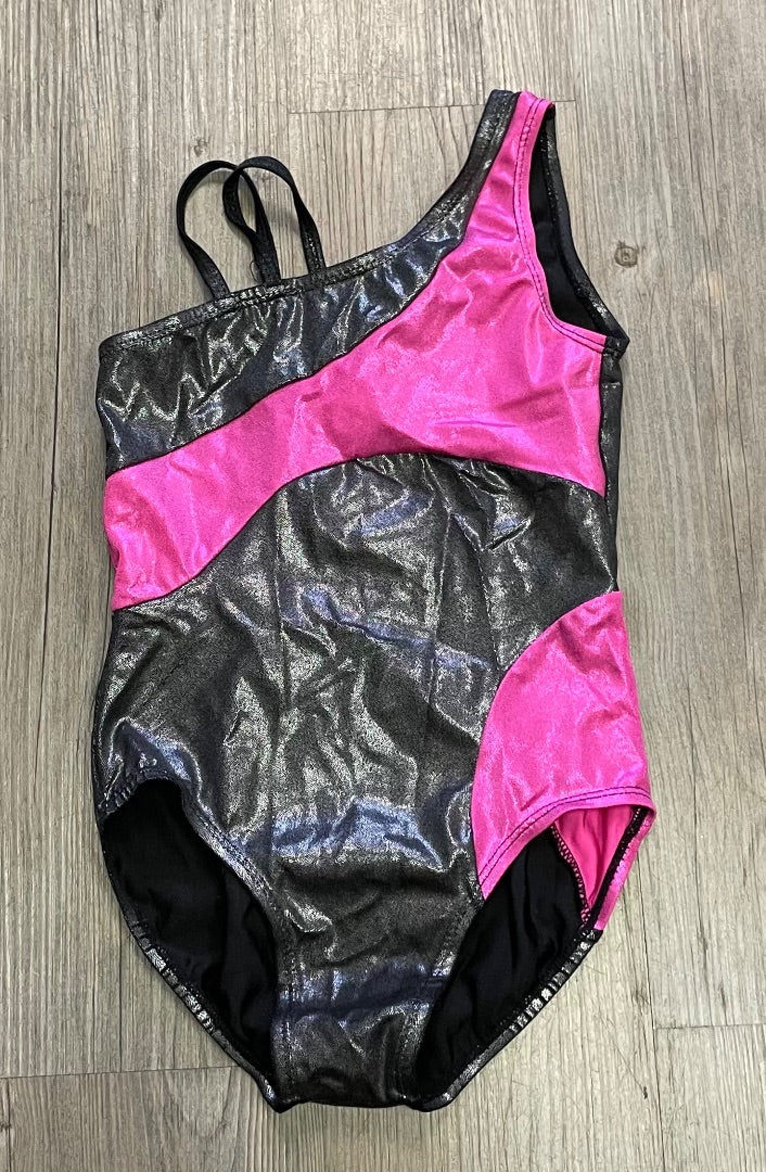 Pink/Black Baler MC Gymnastic Leotard, 6-7Y