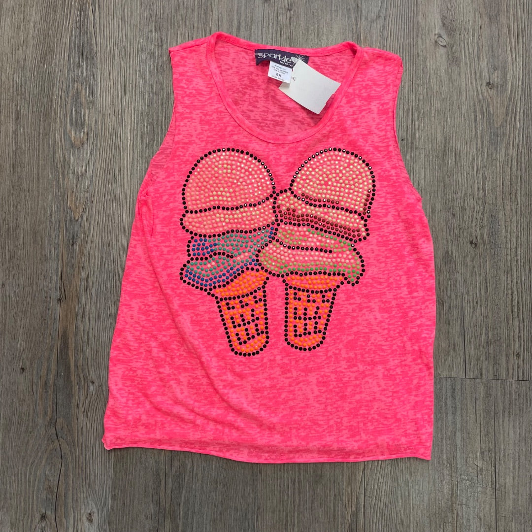 Pink Sparkle By Stoopher Tank Top, 6Y