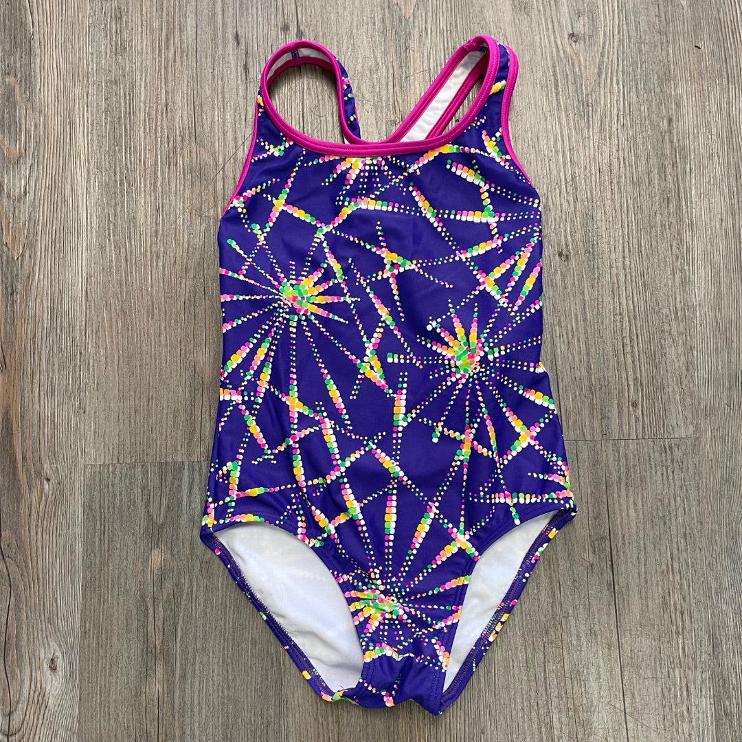 Purple Speedo Onepiece Bathing Suits, 7Y