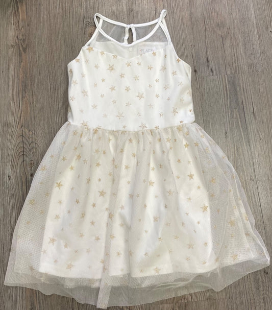 Ivory Childrens Place Glitter Star Dress, 6Y