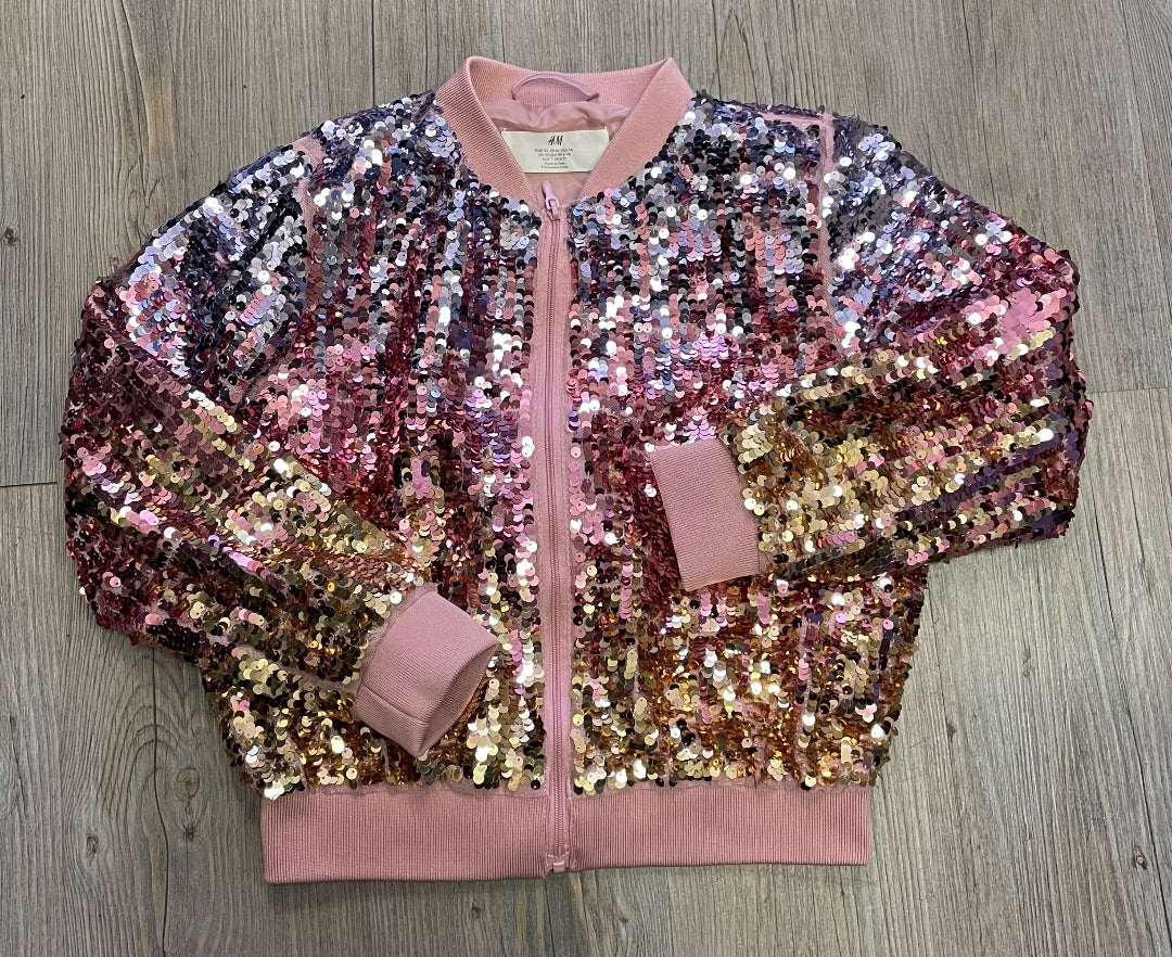 Pink H&M Sequins jacket, 6-7Y