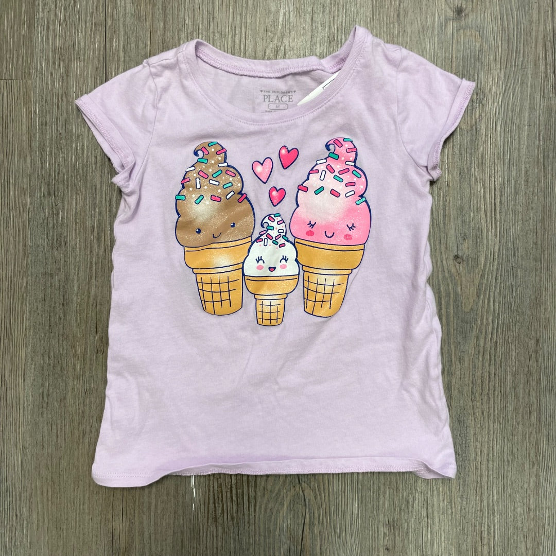 Lavender Ice Cream Print Childrens Place T-Shirt, 5Y